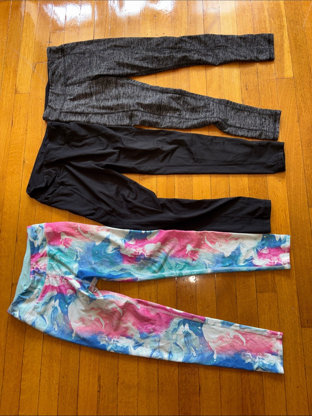 Girls Active Leggings 3 Pack - Black, Gray, Multicolor